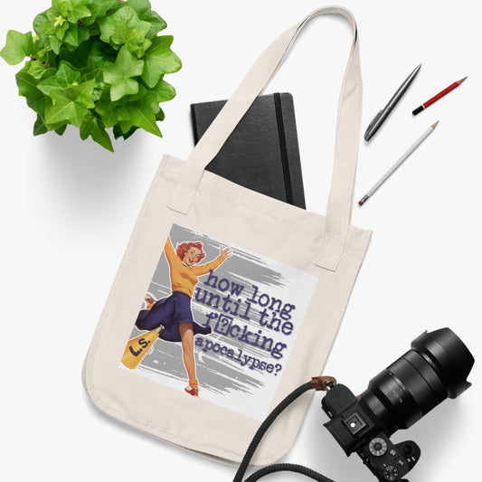 'How long' - Vintage-Inspired Organic Canvas Tote Bag