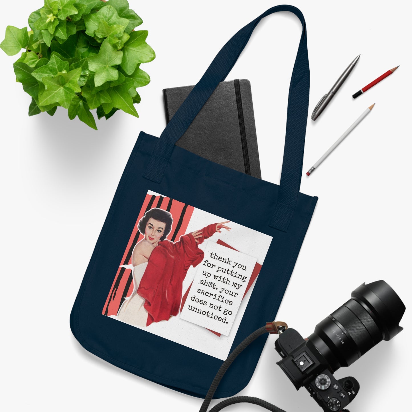 'THANK YOU for putting up' - Vintage-Inspired Organic Canvas Tote Bag