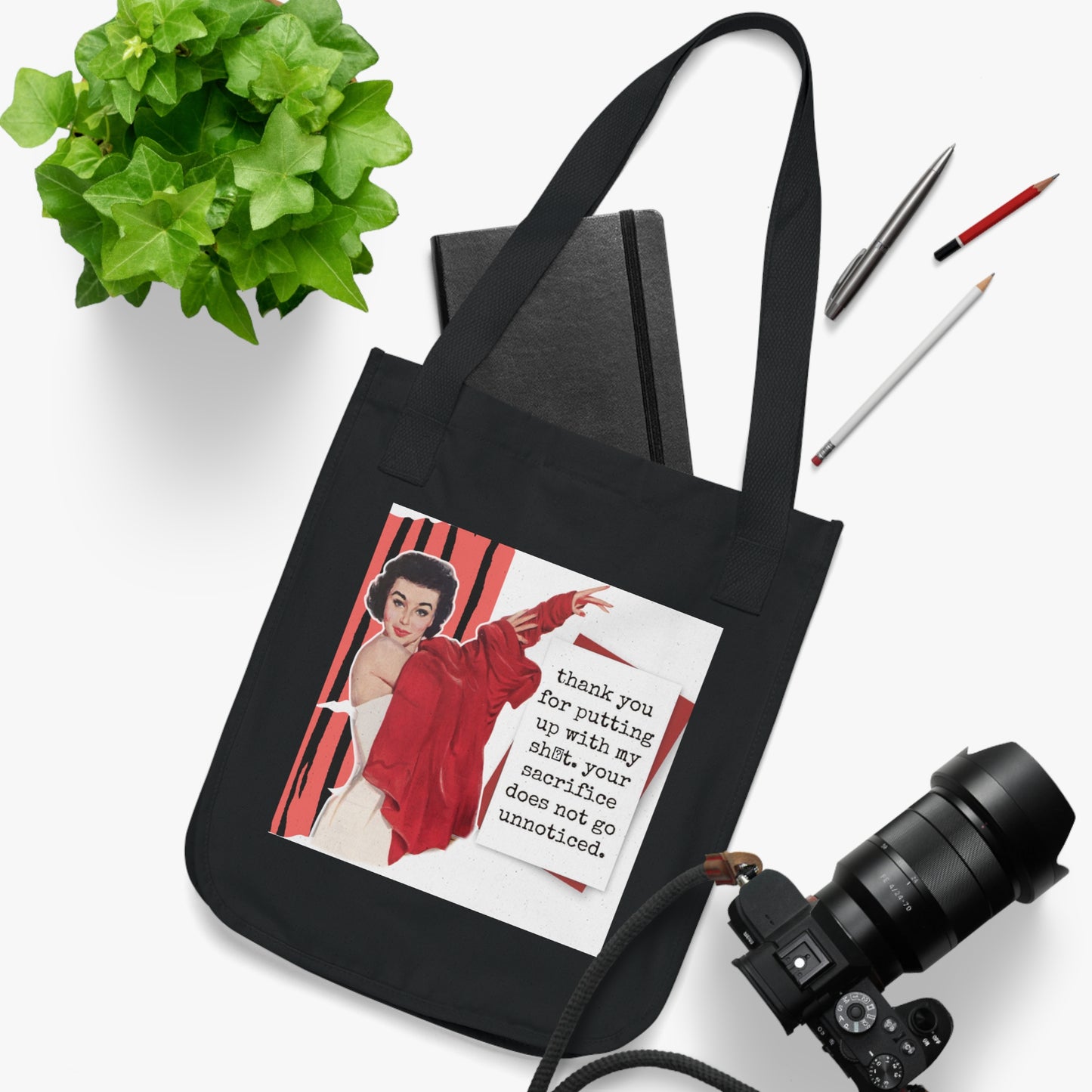 'THANK YOU for putting up' - Vintage-Inspired Organic Canvas Tote Bag