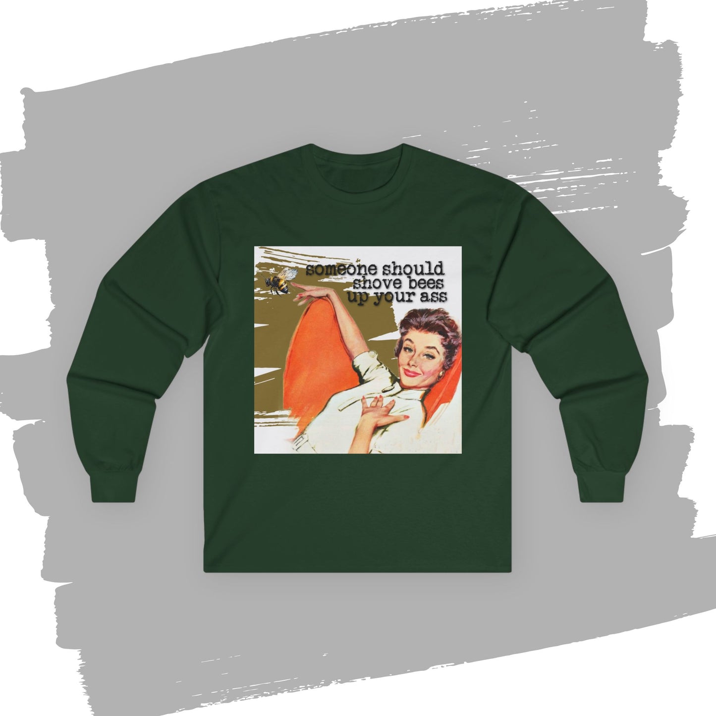 'Someone Should BEES' -  Funny Retro Long Sleeve Tee -
