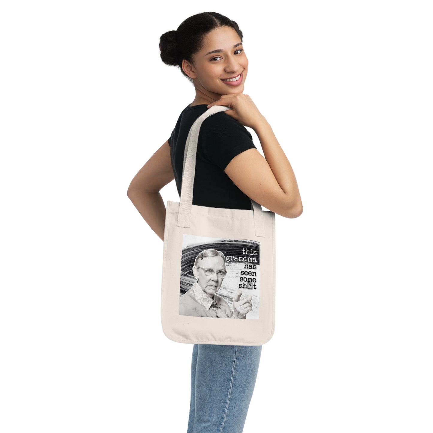 'This GRANDMA has seen some' - Vintage-Inspired Organic Canvas Tote Bag