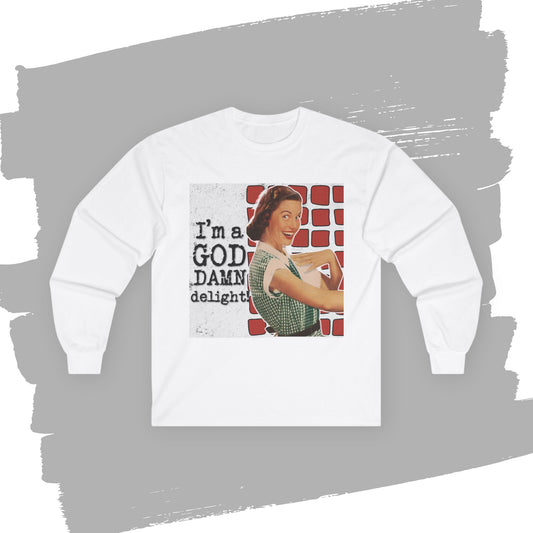 'GD delight' -  Funny Retro Long Sleeve Tee -
