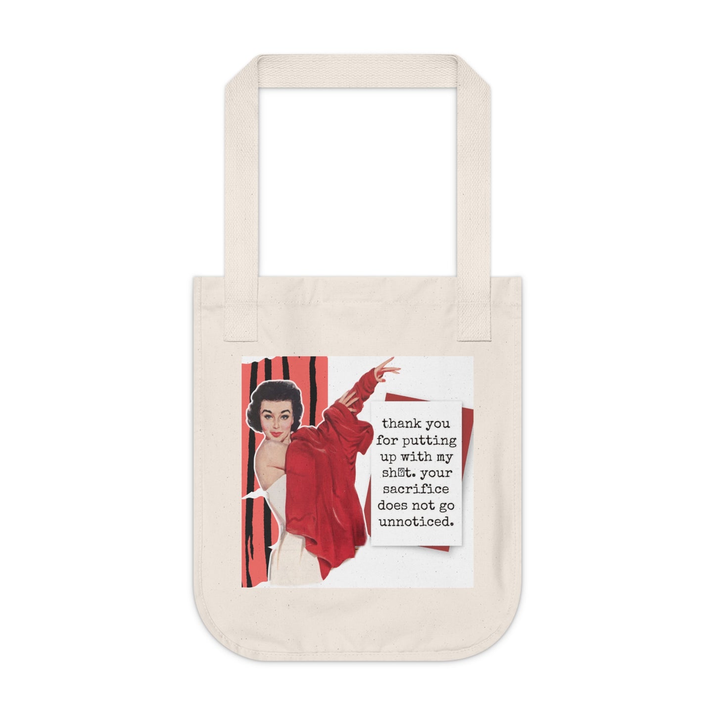 'THANK YOU for putting up' - Vintage-Inspired Organic Canvas Tote Bag