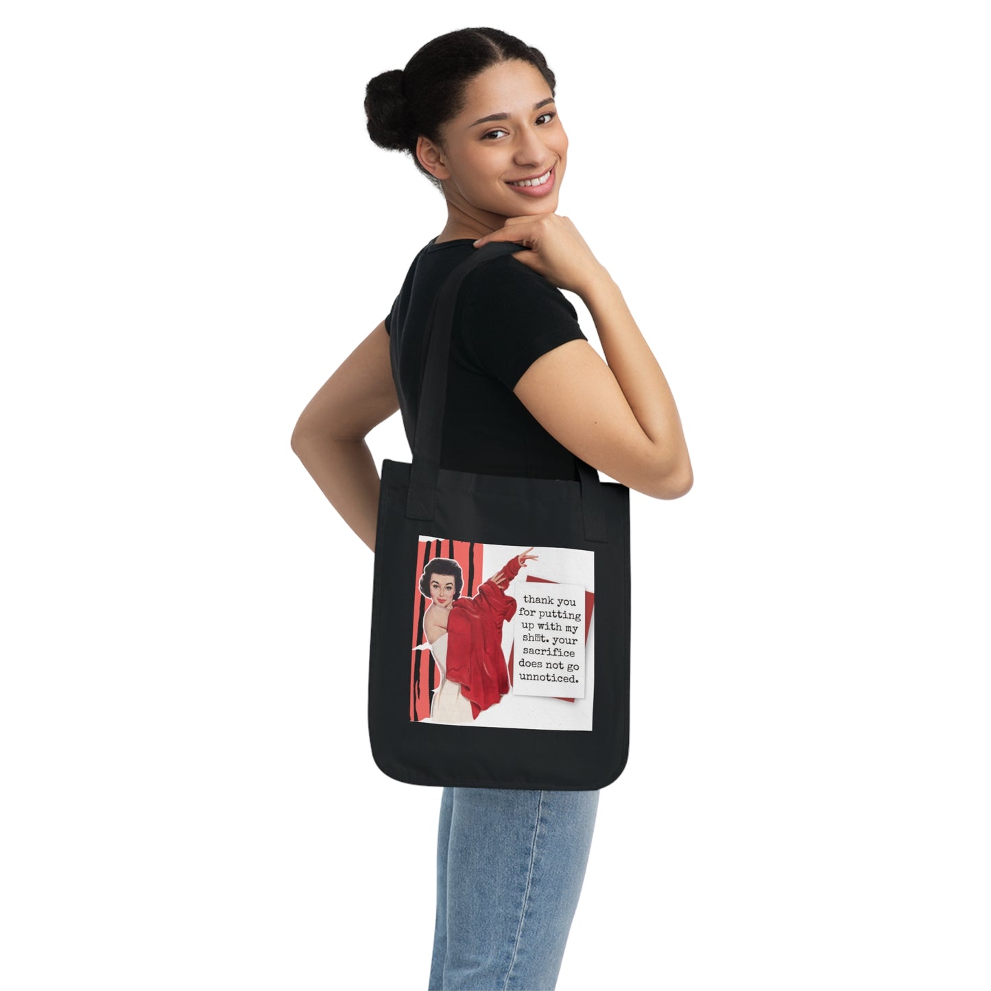 'THANK YOU for putting up' - Vintage-Inspired Organic Canvas Tote Bag