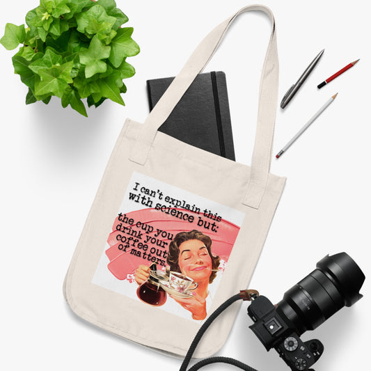'the CUP matters' - Vintage-Inspired Organic Canvas Tote Bag