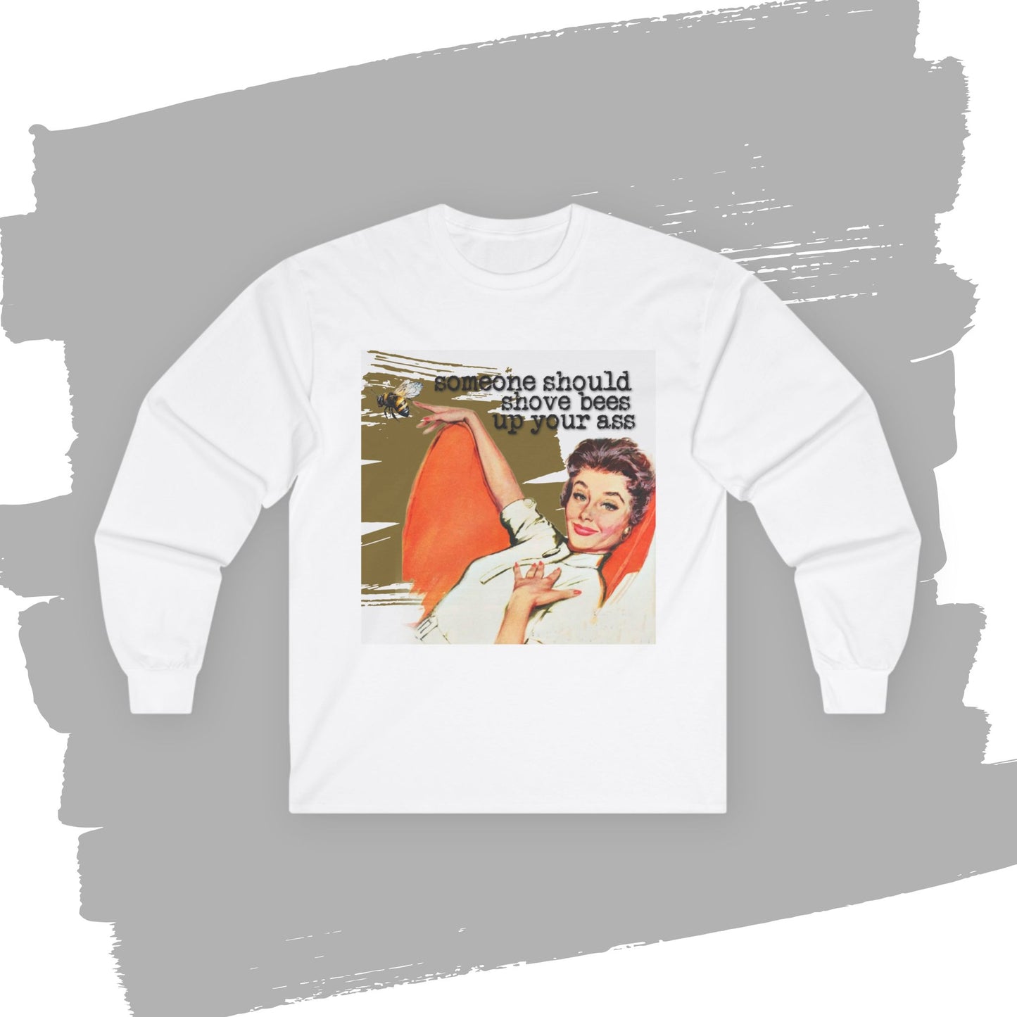 'Someone Should BEES' -  Funny Retro Long Sleeve Tee -