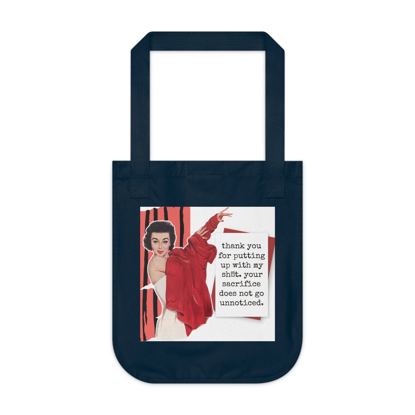 'THANK YOU for putting up' - Vintage-Inspired Organic Canvas Tote Bag