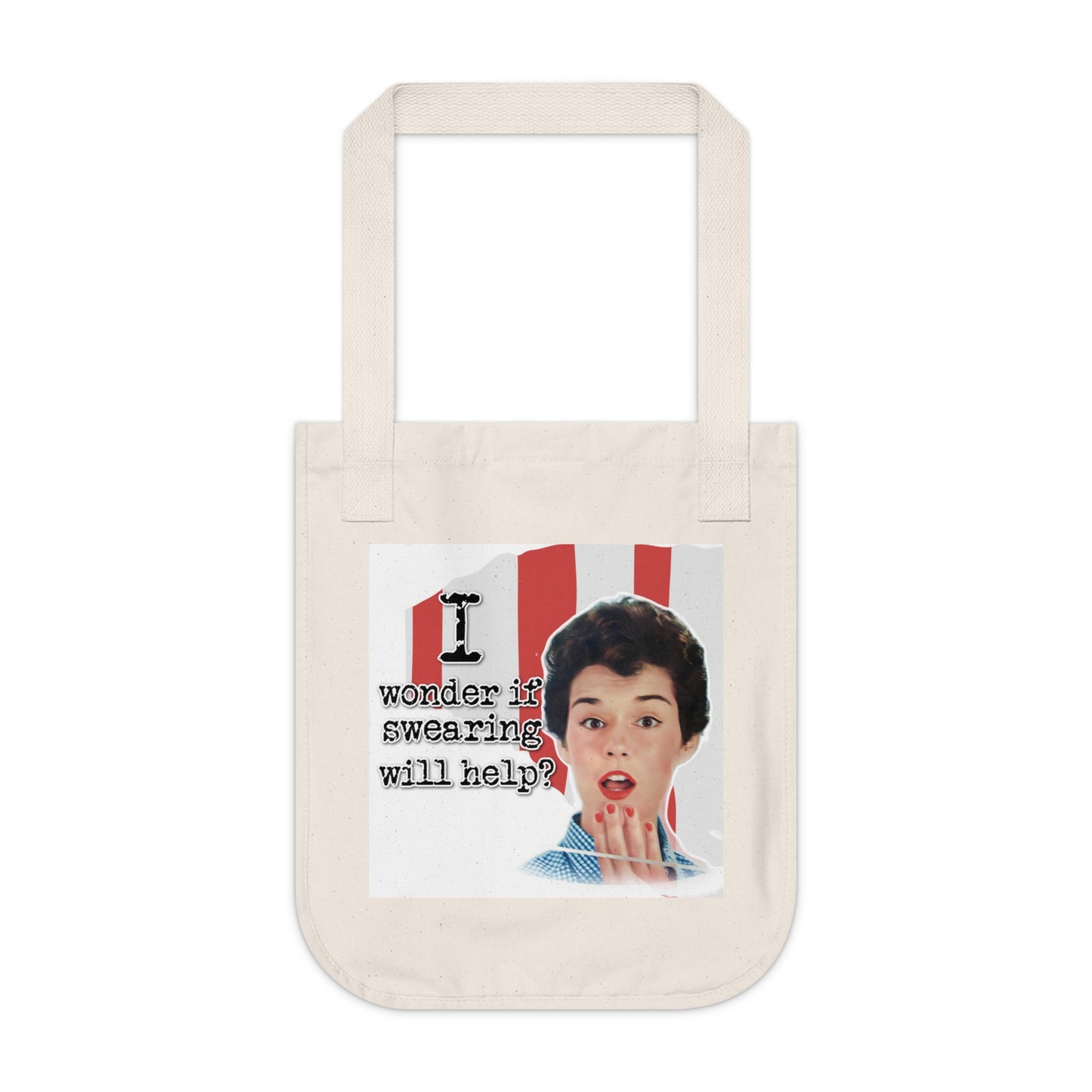 'I wonder if Swearing' - Vintage-Inspired Organic Canvas Tote Bag -