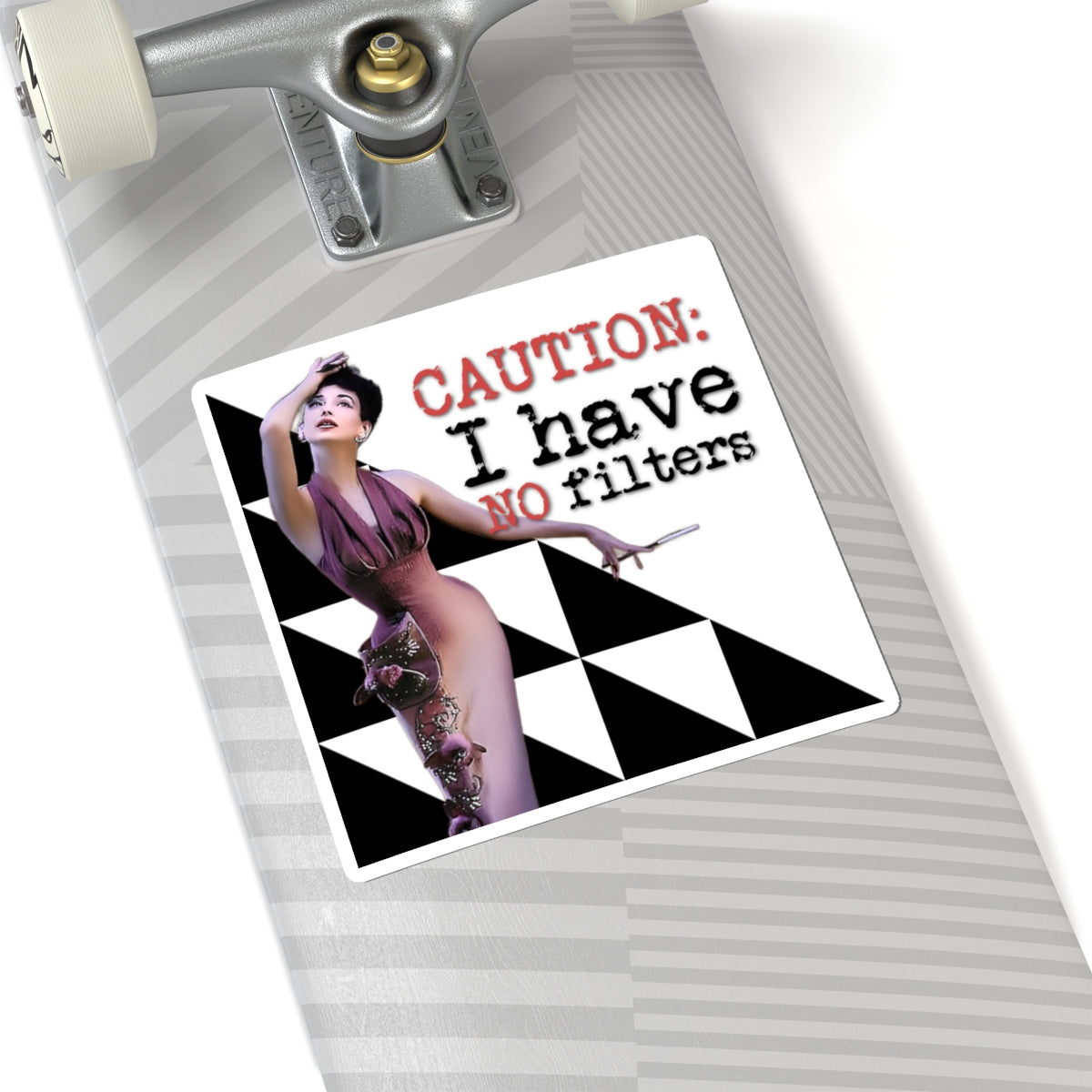'CAUTION: I have no Filters' - Vintage Vibe Kiss-Cut Stickers