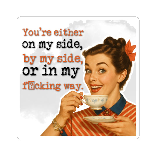 'on my side' - Vintage Vibe Kiss-Cut Stickers