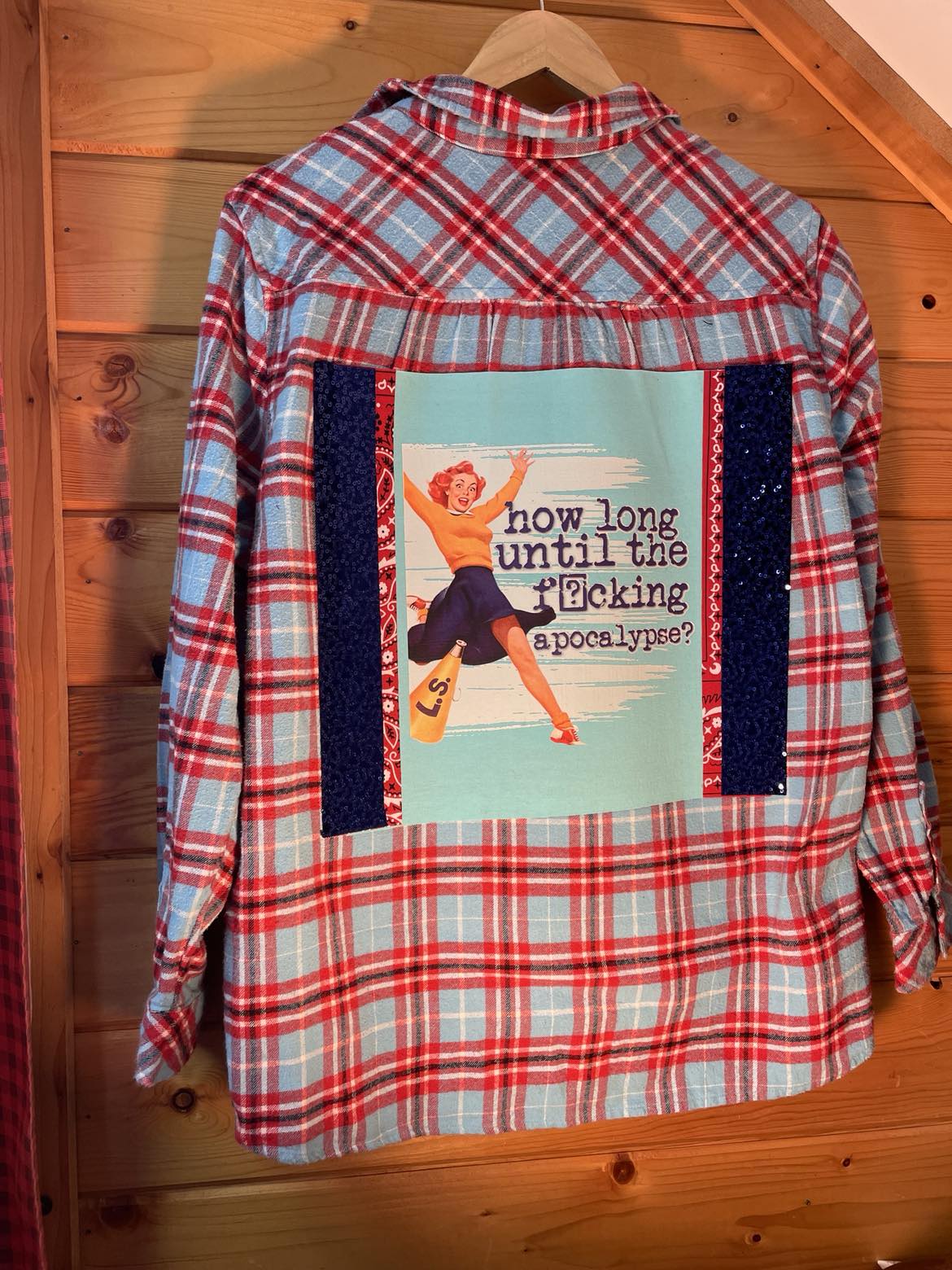 “How Long Until the F*cking Apocalypse?” Flannel – Aunt Jane’s Swears Edition RED