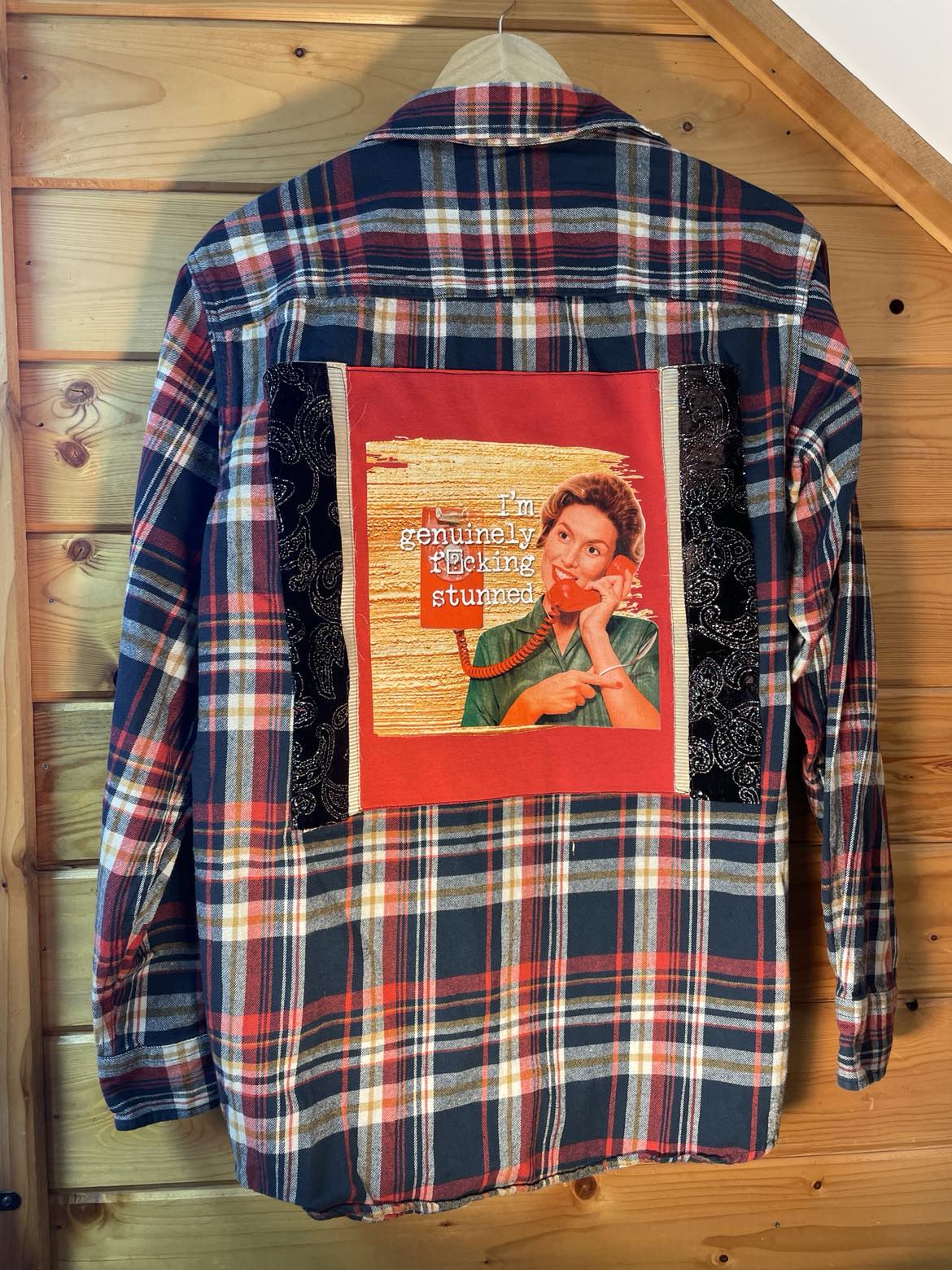📞 “Genuinely F*cking Stunned (Again)” Upcycled Flannel