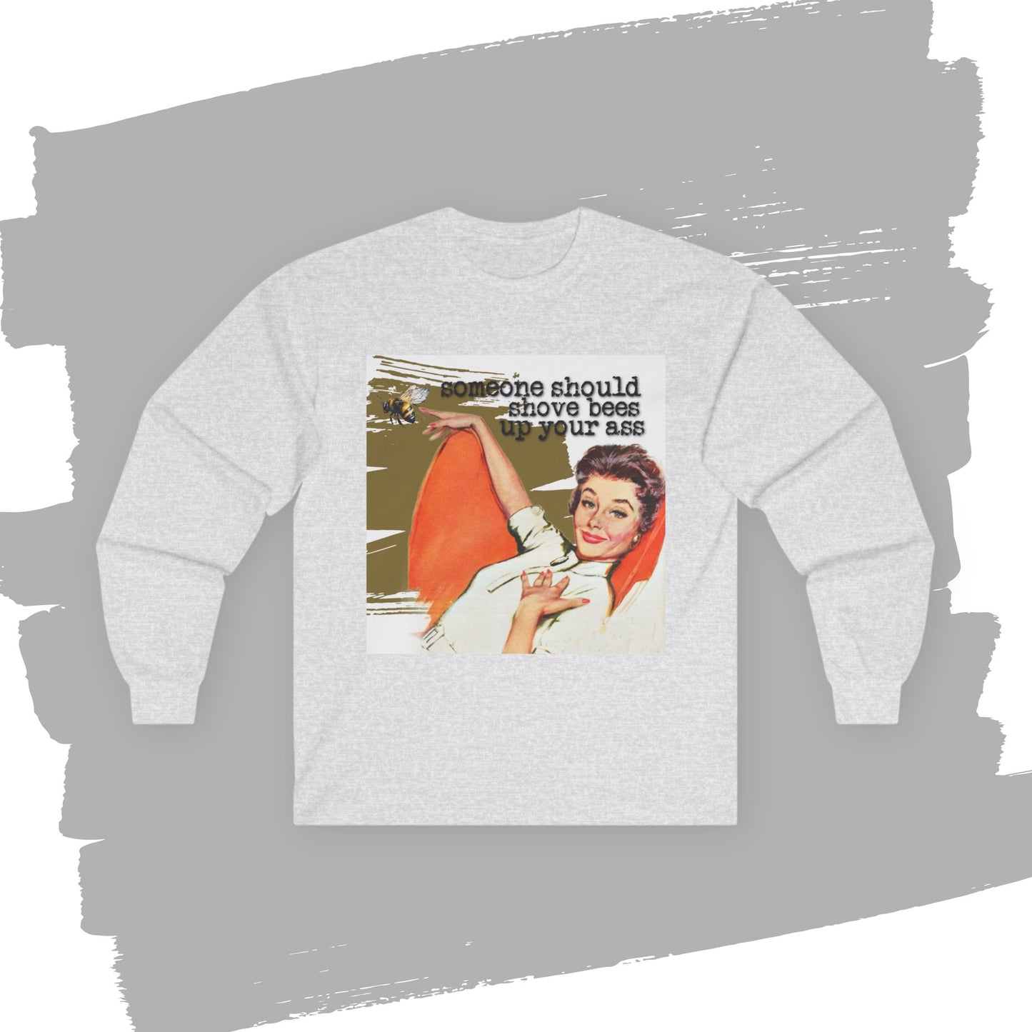 'Someone Should BEES' -  Funny Retro Long Sleeve Tee -