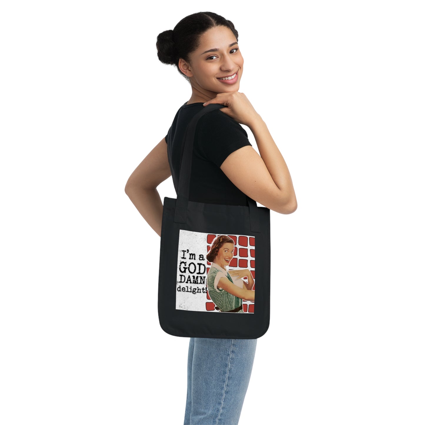 'GD delight' - Vintage-Inspired Organic Canvas Tote Bag