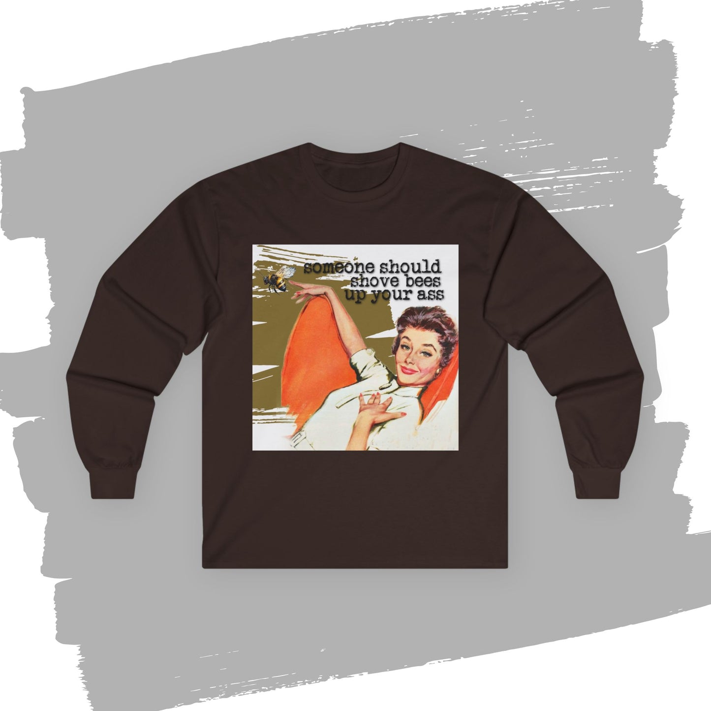 'Someone Should BEES' -  Funny Retro Long Sleeve Tee -