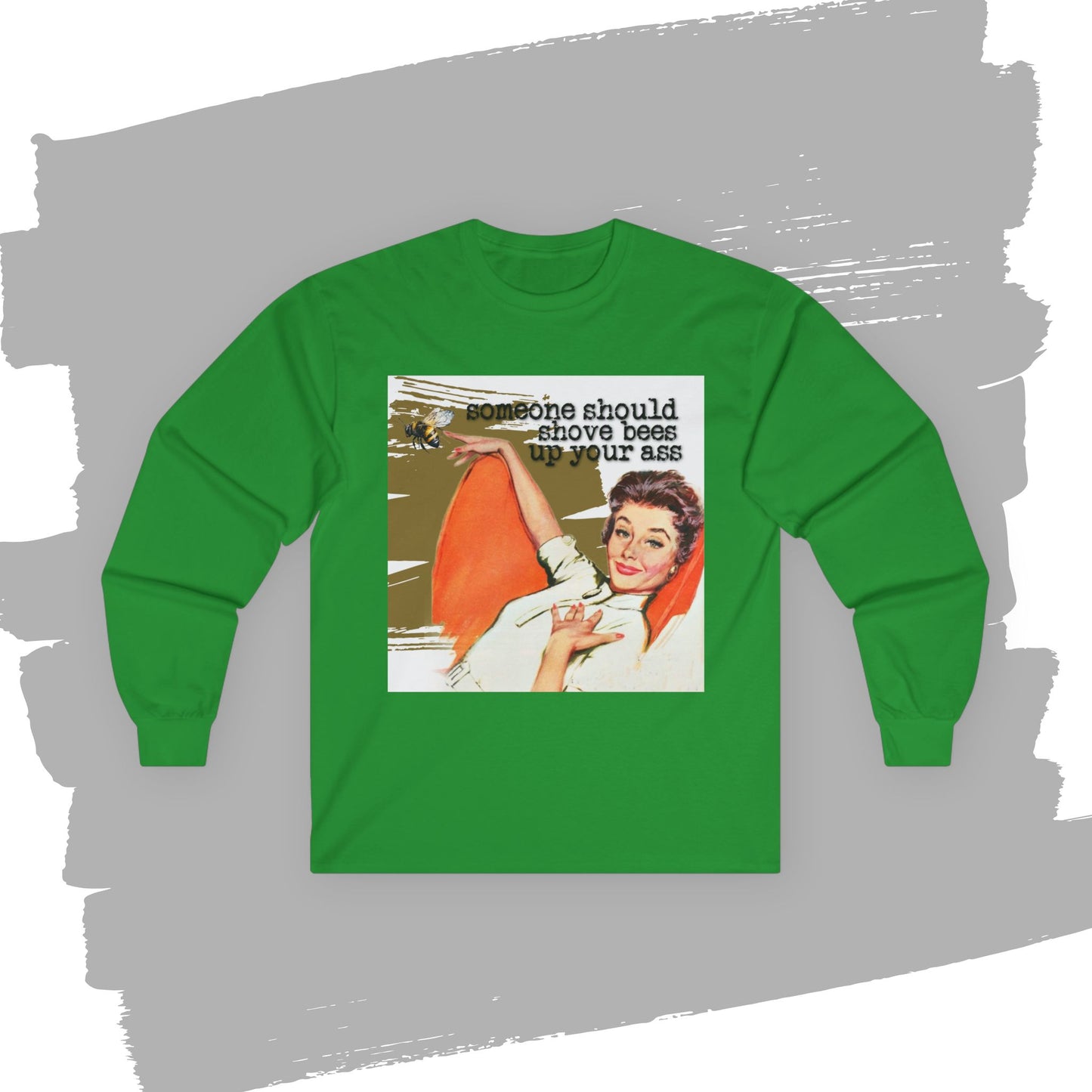 'Someone Should BEES' -  Funny Retro Long Sleeve Tee -