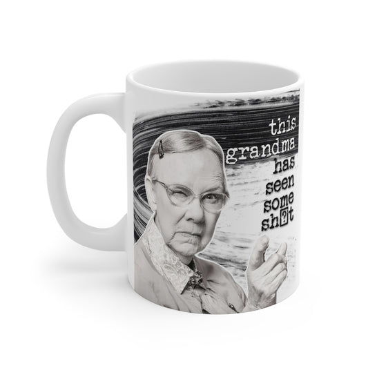 "This GRANDMA has seen some" - Retro Humor Mug – Fun Coffee Cup for Gifts