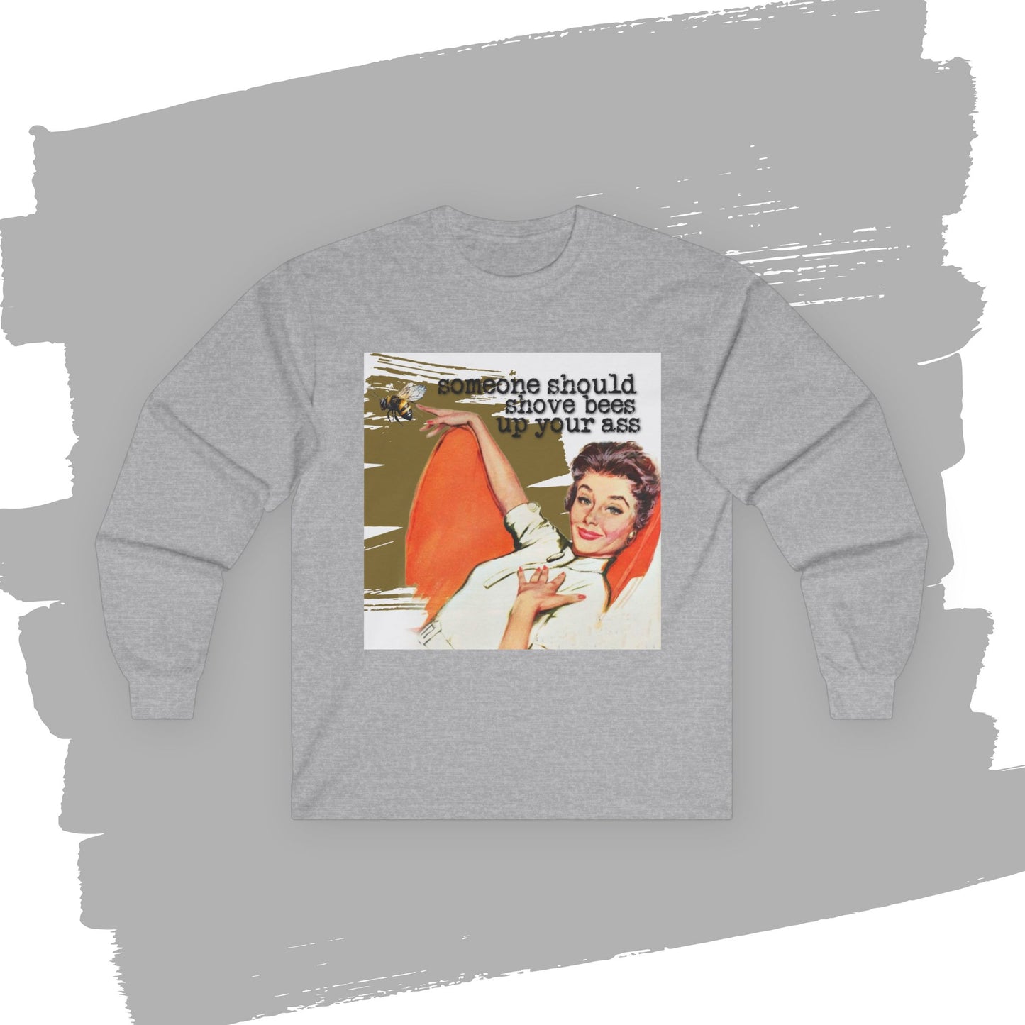 'Someone Should BEES' -  Funny Retro Long Sleeve Tee -