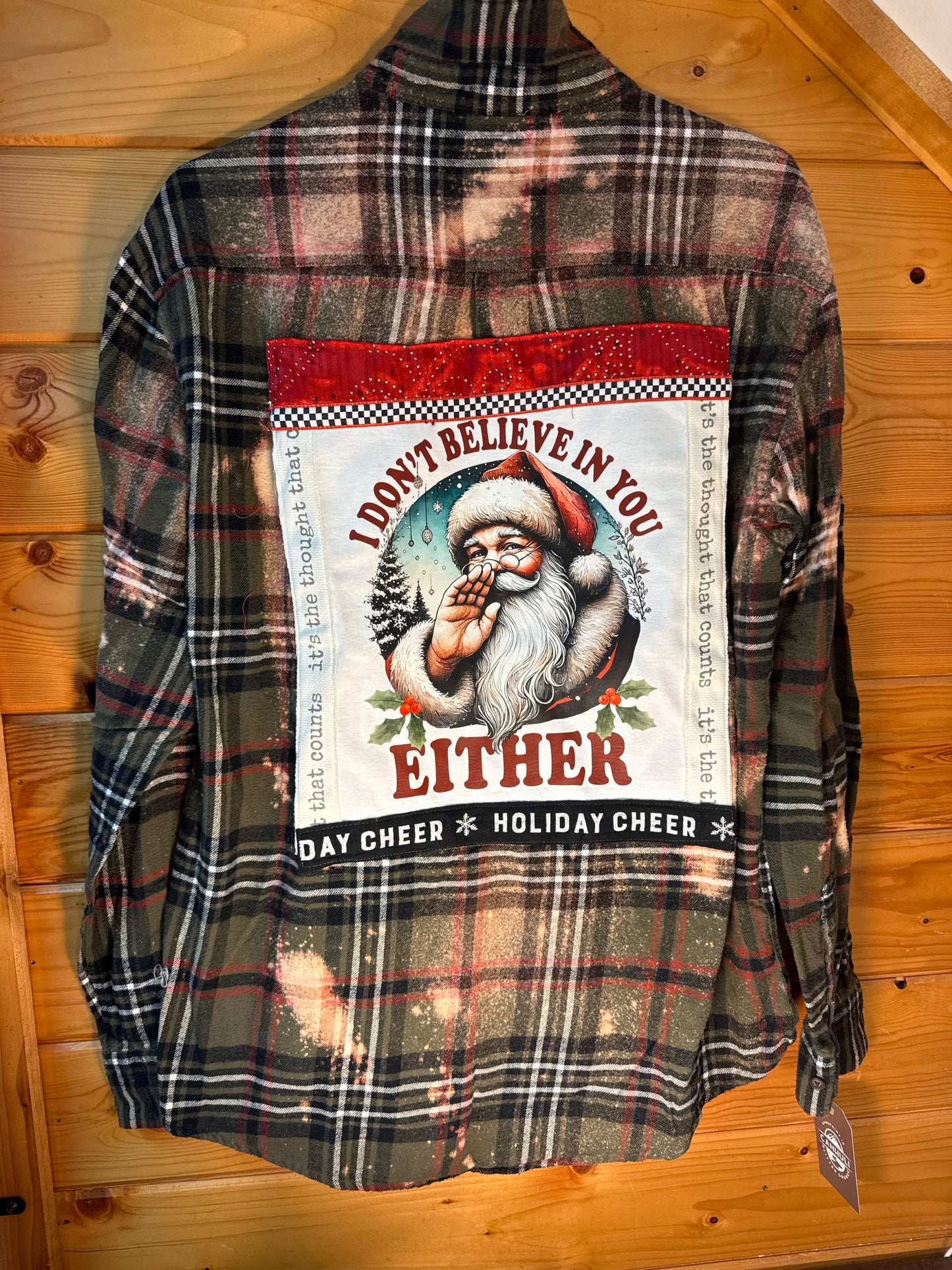 “I Don’t Believe in You Either” Santa Flannel