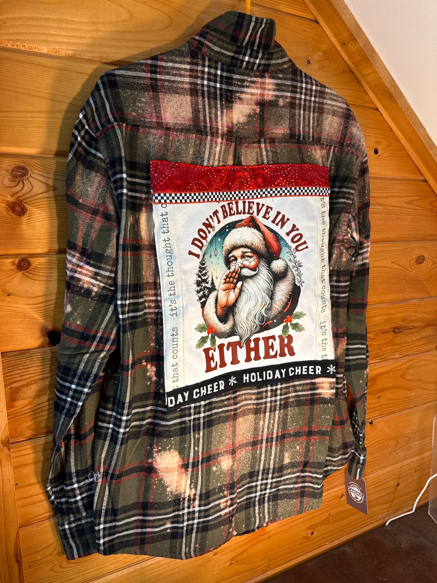 “I Don’t Believe in You Either” Santa Flannel