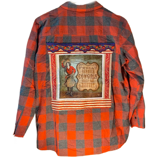 ⚡ WANTED: For Causing a Scene Flannel – Cowgirl History Edition