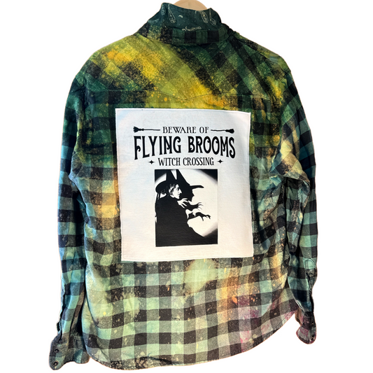 Flying Brooms ‘Witch Crossing’ Flannel