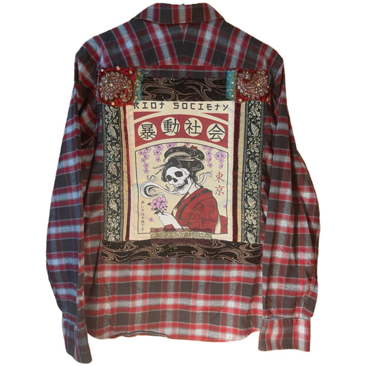 💀 Geisha of the Afterlife Flannel – Riot Society Remix