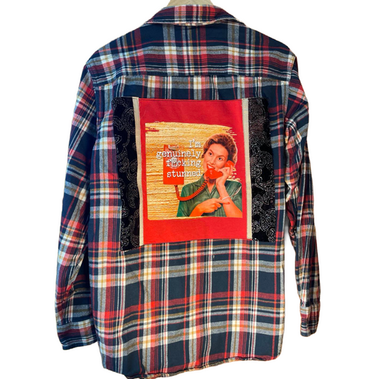 📞 “Genuinely F*cking Stunned (Again)” Upcycled Flannel