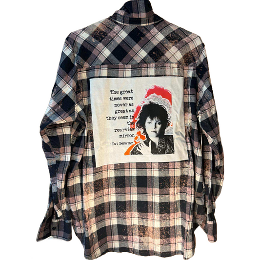 Pat Benatar “Rearview Mirror” pink black flannel